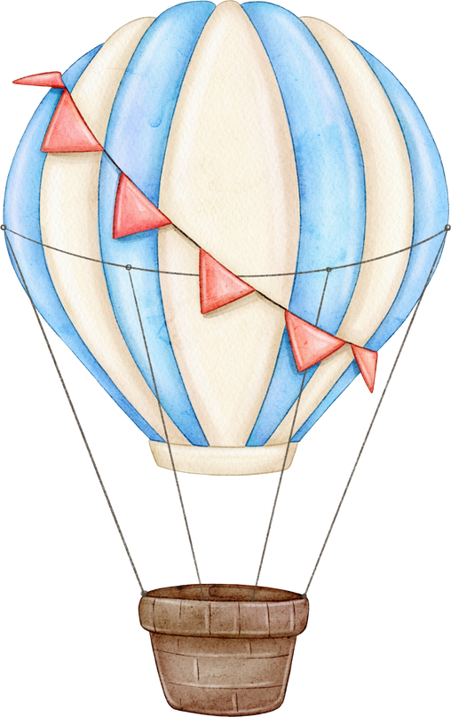 Blue hot air balloon